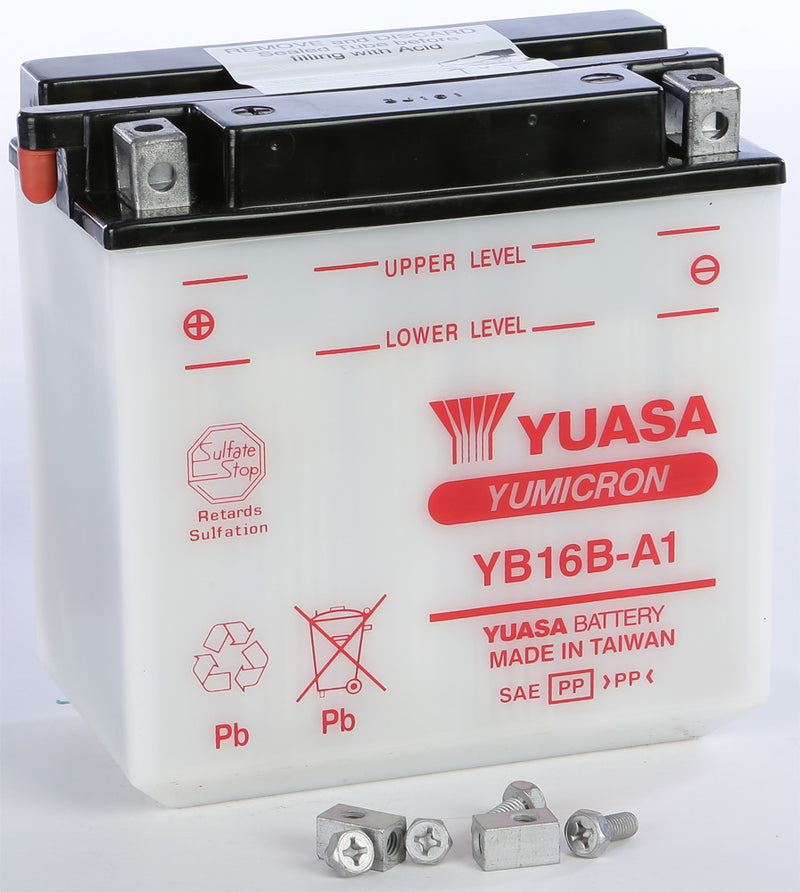 Yuasa Battery YB16B-A1 Conventional - YUAM22161 Suzuki 700G Intruder / 750GL Intruder / 800GL Intruder / 800G Intruder 1988-2009