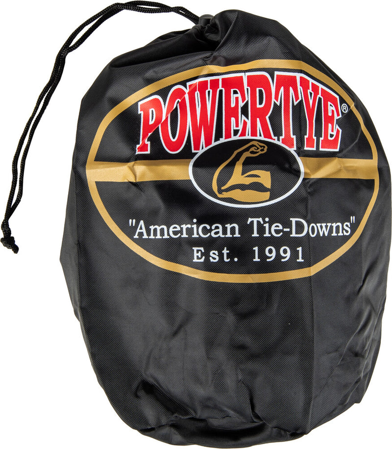 Powertye 29-1190 29622-SB TIE-DOWN CAM SEC HOOKS/SWIVEL 1.5"X6' BLK/BLK W/STORAGE BAG