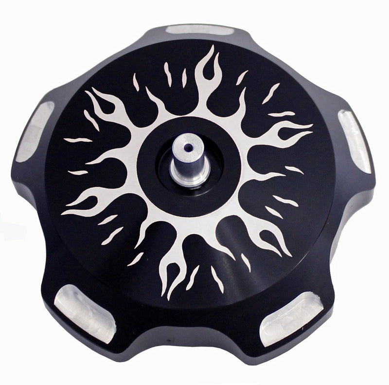 Modquad Billet GAS CAP (black Flames) - GC1-FRBLK Yamaha Raptor 2006-2016