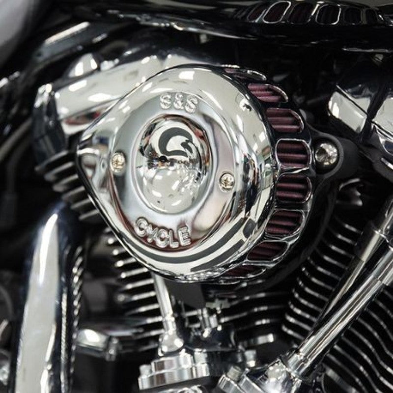 S&S Cycle 170-0435C 2017+ M8 Models Stealth Air Cleaner Kit W/ Chrome Mini Teardrop Cover - User 1