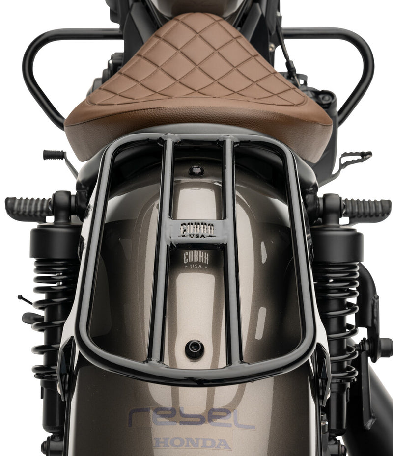 Cobra Solo Luggage Rack Tube Black Honda Rebel 300/500 - 02-4108B Honda Rebel 2017-2023