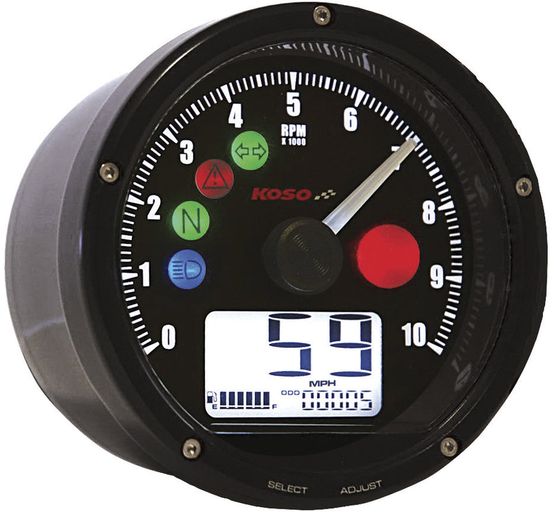 Koso North America 28-61003 BA035K00-HD TNT-01 MULTIFUNCTION SPEEDOMETER BLACK