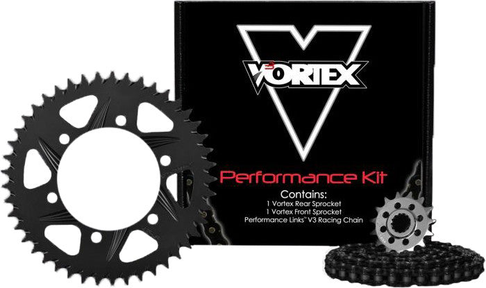 Vortex Sprocket Chain Kit Steel Aluminum 14/47T Black RX3 520-110L Black - CK6257 Suzuki 650 / 650S / 650SF 1999-2009