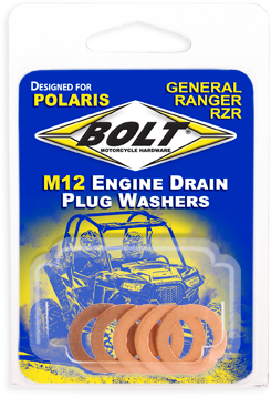Bolt Engine Drain Plug Washer M12X20 Copper 5PK - RZR-CPR12