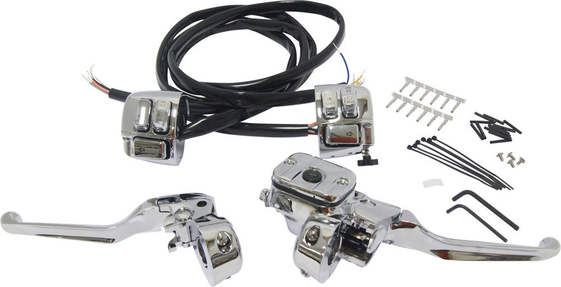 Harddrive Comp H Bar Cntrls 11/16 M Cylinder W Switches Chrome - 26-128 For Harley Motorcycles 1996-2006