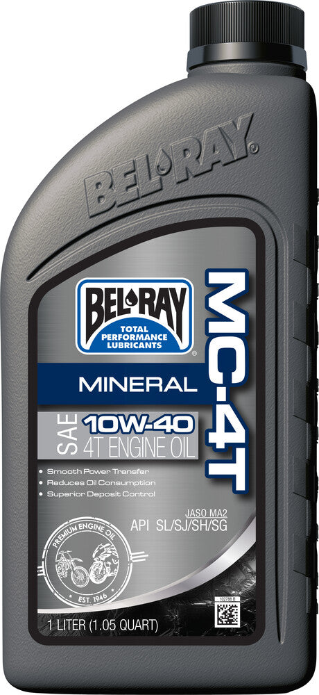 Bel-ray 840-00211 99405-BT1LA MC-4T MINERAL 20W50 1L 12/CASE