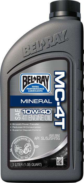 Bel-ray 840-00201 99401-BT1LA MC-4T MINERAL 10W40 1L 12/CASE