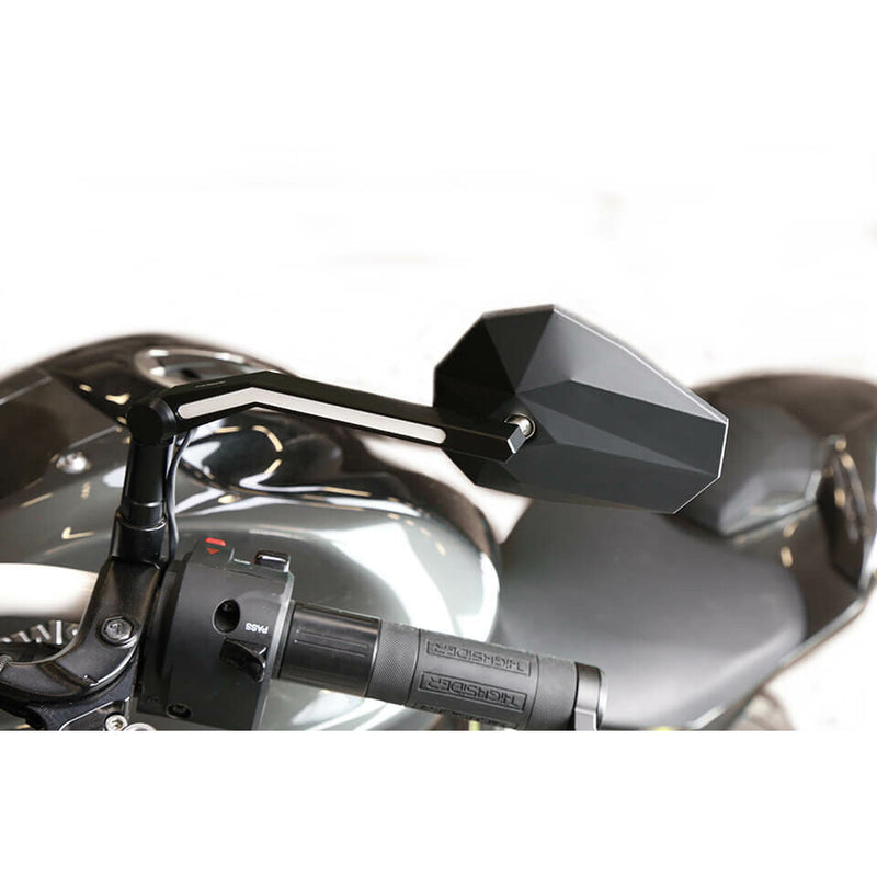 Highsider 58-2207 301-452 STEALTH-X3 DRL MIRROR PAIR MATTE BLACK