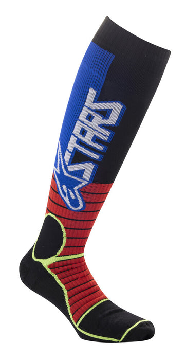 Alpinestars 482-64105 4701520-3057-S MX PRO SOCKS BURNT RED/YELLOW FLUO/BLUE SM