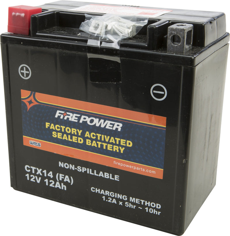 Fire Power Battery CTX14 Sealed Factory Activated - CTX14-BS(FA) For Harley Rod / Screamin' / Night / Street 2002-2006 | BMW Motorcycles 2005-2019