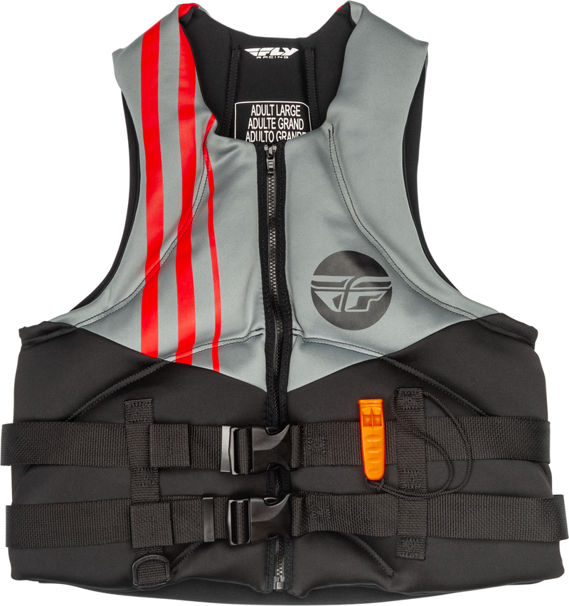Fly Racing 221-30400L 221-30400L NEOPRENE FLOTATION VEST BLACK/GREY/RED LG