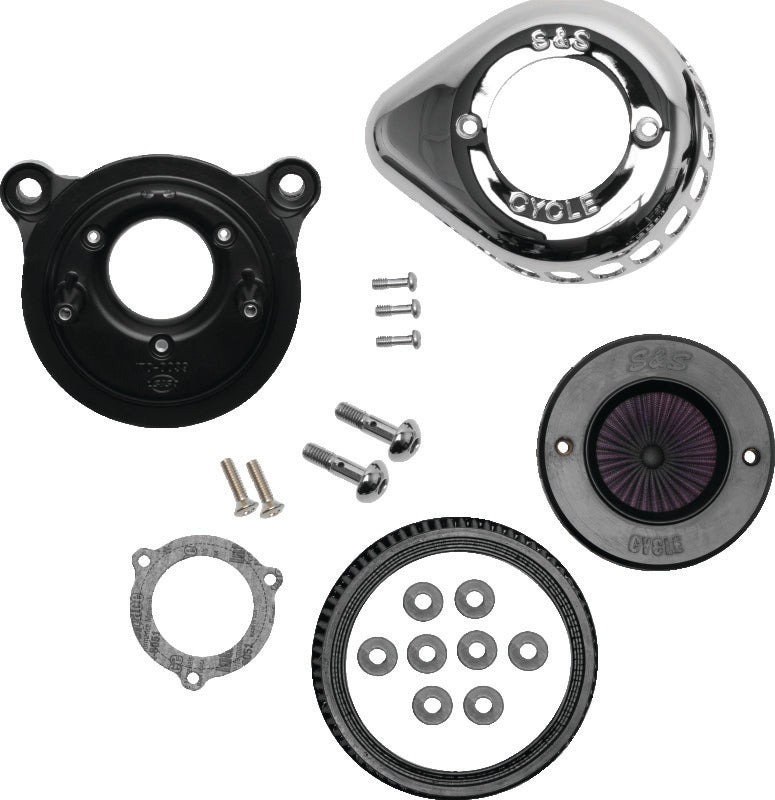 S&S Cycle 170-0719A 08-16 Touring/16-17 Softail Models Stealth Air Stinger Kit W/ Chrome Teardrop - Photo - Primary