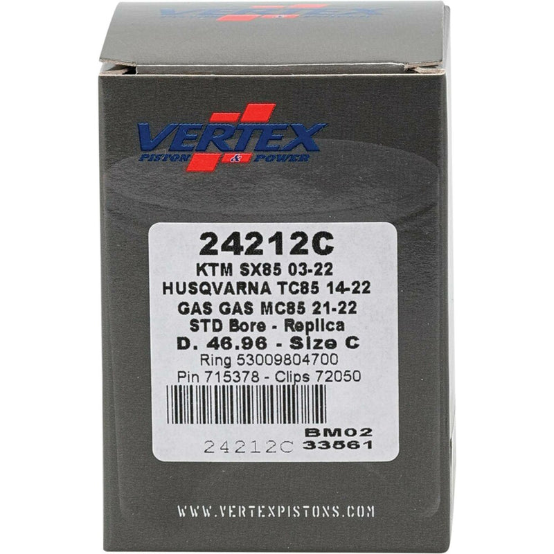 Vertex Piston Kit Cast 46.96/Standard - 24212C For KTM SX 85 2003-2023 | Husqvarna TC 85 2014-2024