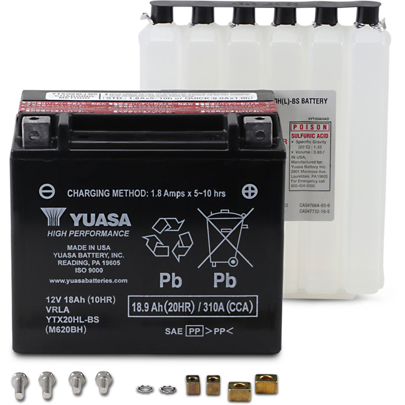 Yuasa YTX Battery - YUAM620BH For Harley Motorcycles 1991-2023 | Victory Motorcycles 1998-2015 | Honda Motorcycles 2001-2022 | Indian 2014-2024
