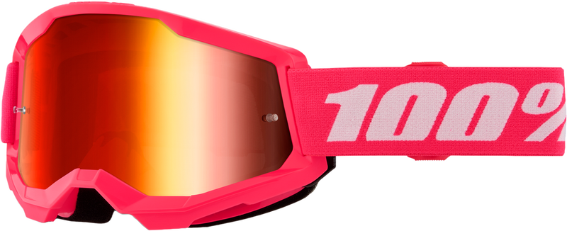 100% 610-5237 50028-00017 STRATA 2 GOGGLE PINK MIRROR RED LENS