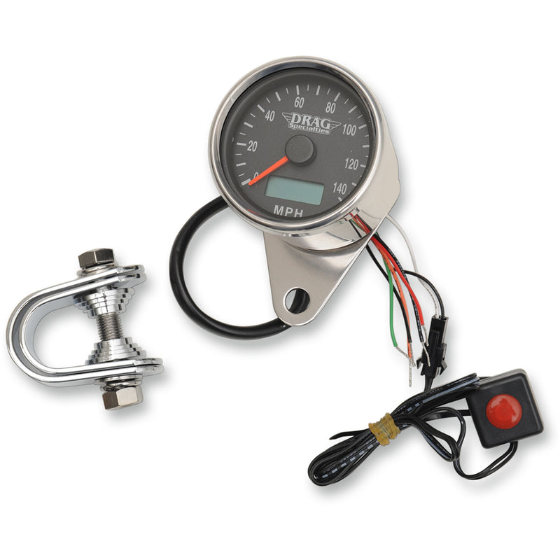 Drag Specialties Programmable Mini Electronic Speedometer Gauge For Harley Motorcycles 1986-2003