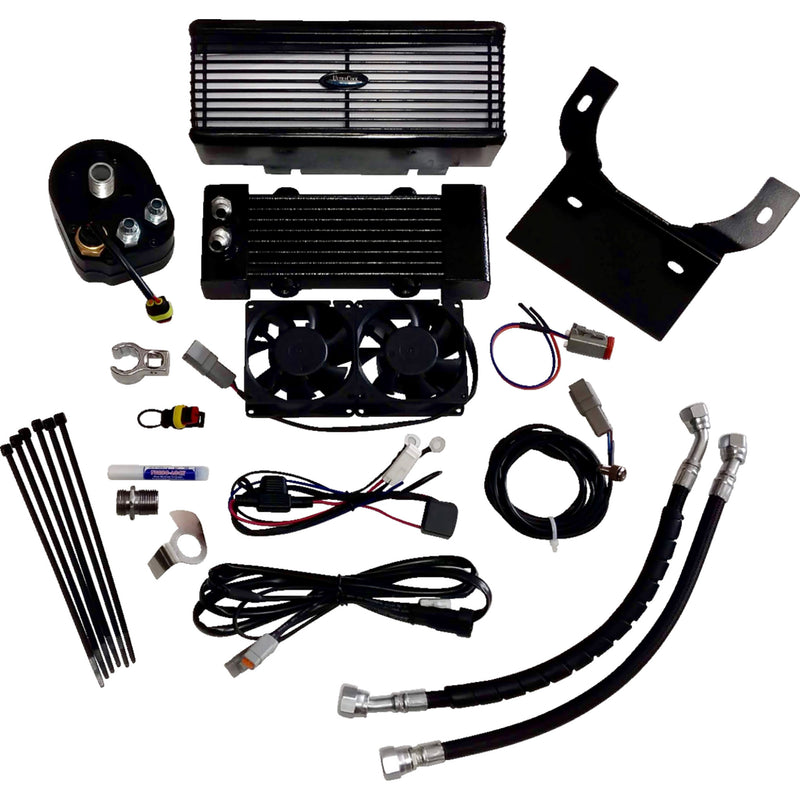 Ultracool 3.0 Below Regulator Mount Oil Cooler With Fan Kit Gloss Black Touring - RF-1G For Harley Touring 1994-2008
