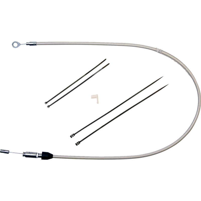 Magnum Shielding Polished Stainless Quick Connect Upper Clutch Cable 33" - 523401HE For Harley Motorcycles 2018-2024