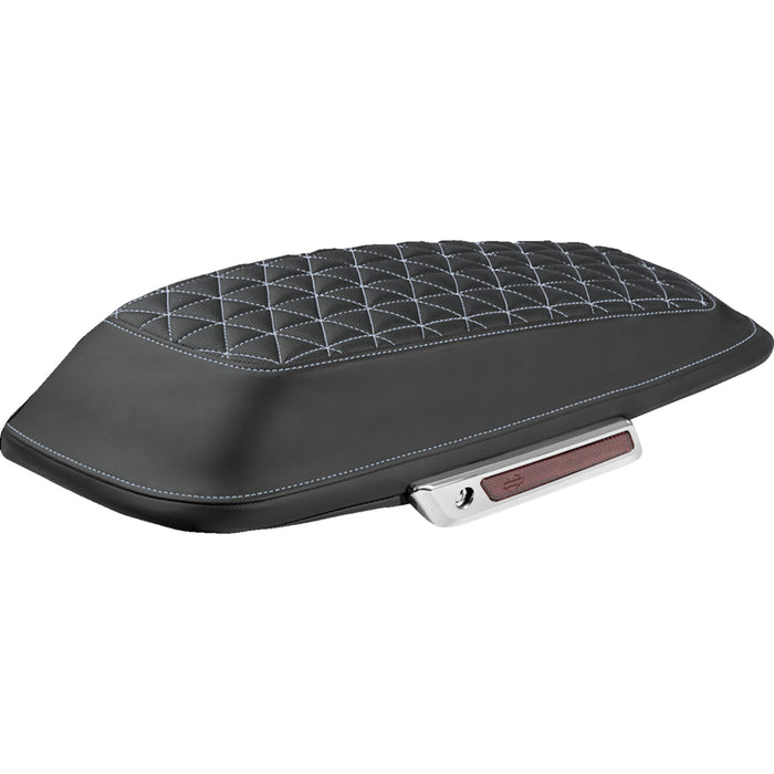 SADDLEMEN 3501-2338 L870-14-21105 Tri-Gripper Saddlebag Lid Covers Saddlebag Lid Covers - Tri-Gripper - Silver Stitch - FLH/FLT '14-'25