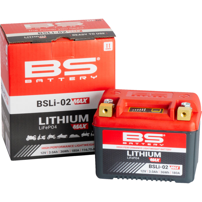 BS BATTERY 2113-0948 360115 Lithium Max LiFePO4 Battery Lithium Battery - BSLi-02 Max