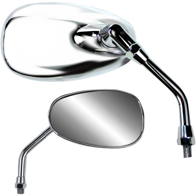 Parts Unlimited Classic American-Style Mirror American-Style Standard Side View Oval Chrome 5-1/2" Each