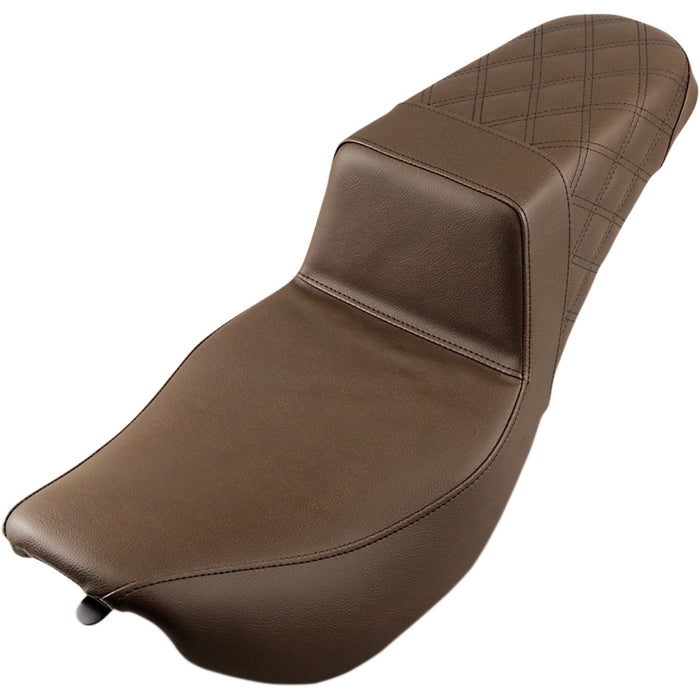 SADDLEMEN 0801-1099 897-06-173BR Step-Up Seat — Rear Lattice Stitch - Brown