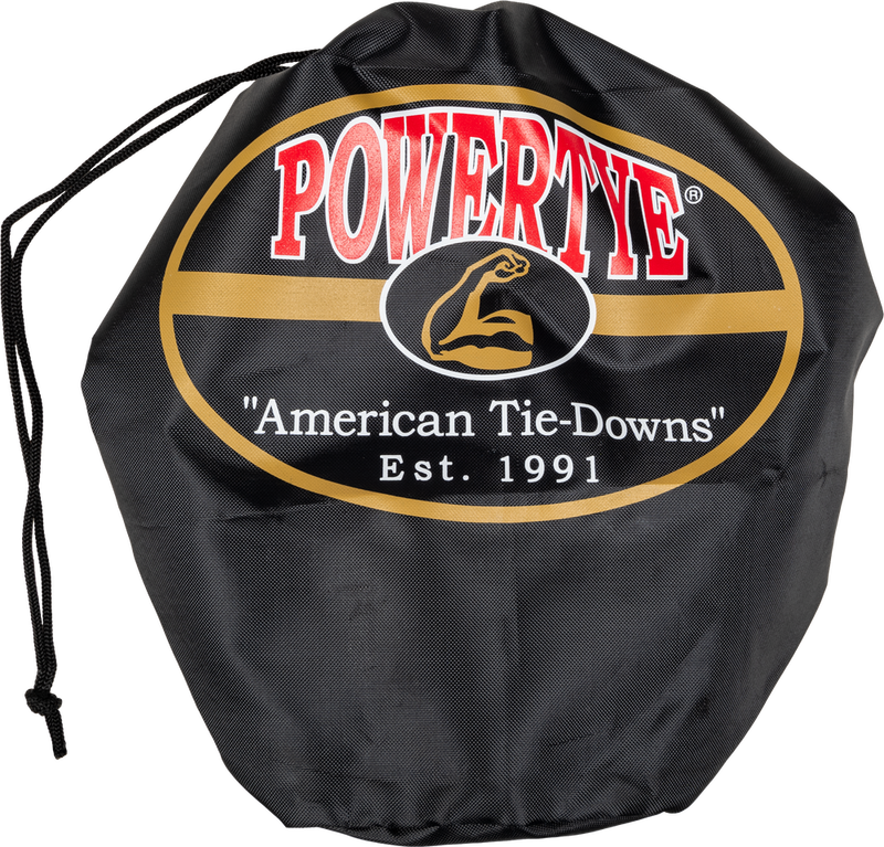 Powertye 29-1199 30572-SB TIE-DOWN RAT SEC HOOKS/SWIVEL 1.5"X6' BLK/BLK W/STORAGE BAG