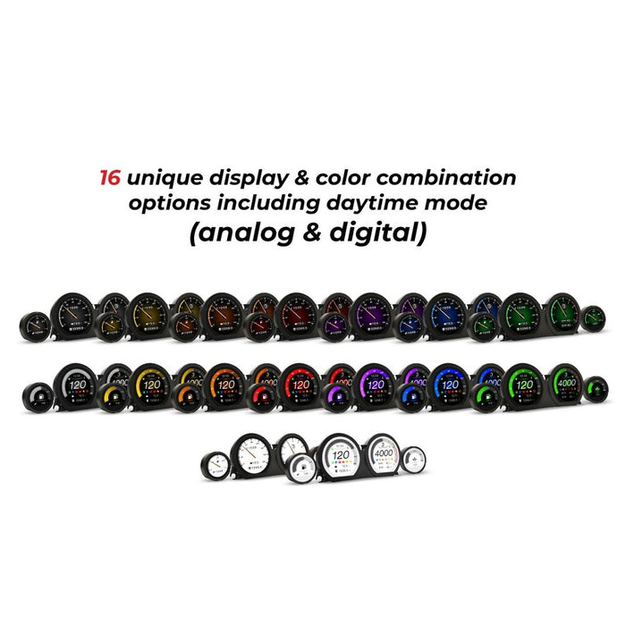 Koso North America 28-61039 BA064930 HD-03X 4 PIECE GAUGE KIT TOURING 14-23