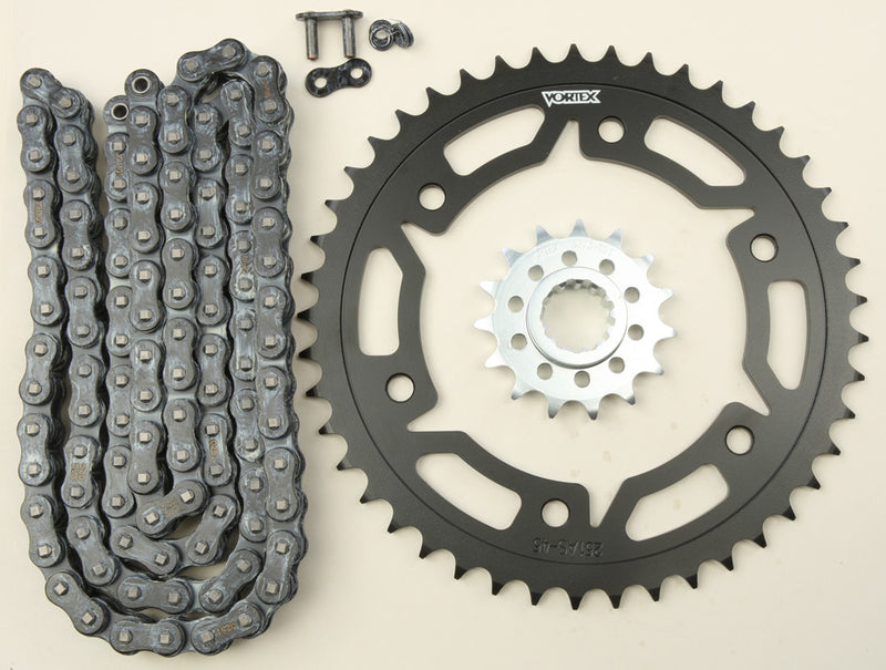 Vortex Sprocket Chain Kit Steel Steel 15/45T SIL SX3 520-112L Black - CK6345 Honda CBR600RR 2003-2006
