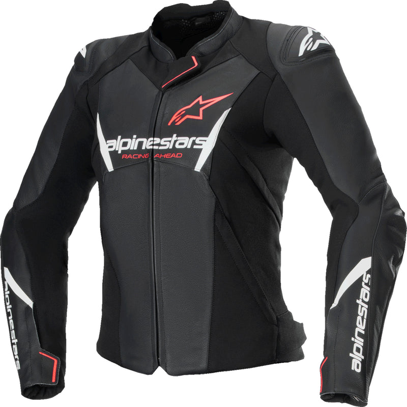 ALPINESTARS Stella Faster v3 Leather Jacket Black/White - Fluo/Coral US / EU