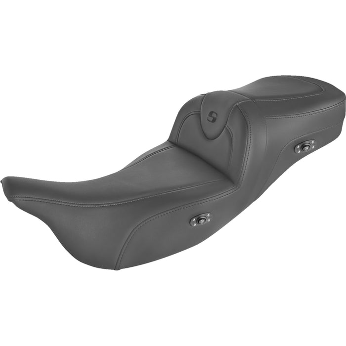 SADDLEMEN 0801-1406 808-07B-187THCT Heated RoadSofa™ Seat for Trikes - Without Backrest - Black w/Black Stitching - Trikes