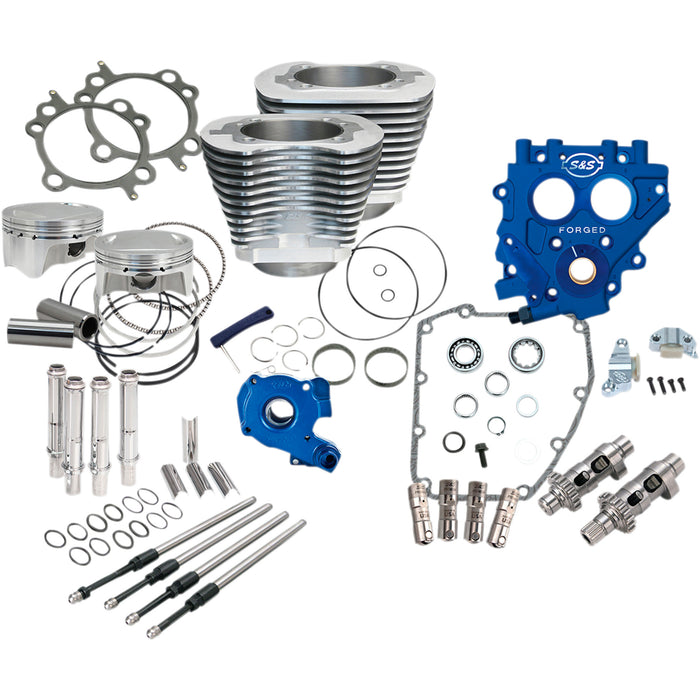 S&S CYCLE 0904-0025 330-0662 100" Power Package Engine Performance Kit - Chain Drive - Silver