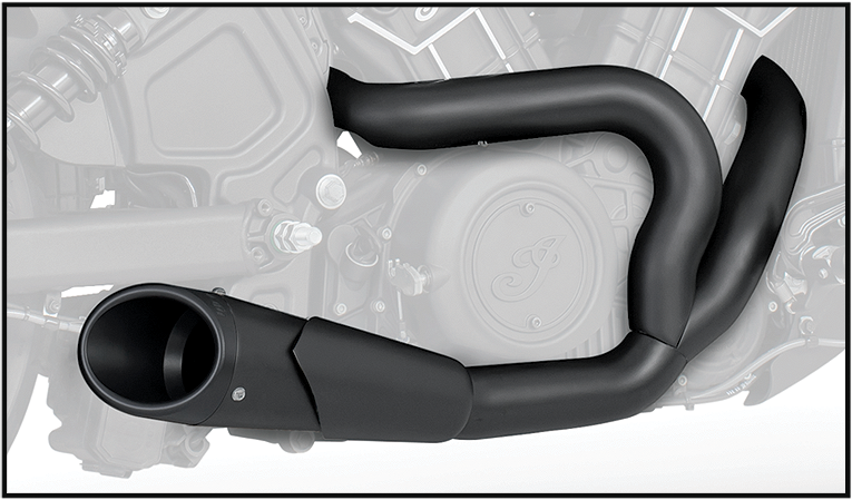 Freedom Combat 2-1 Shorty Pitch Black ` - IN00085 For Indian Scout 2015-2019