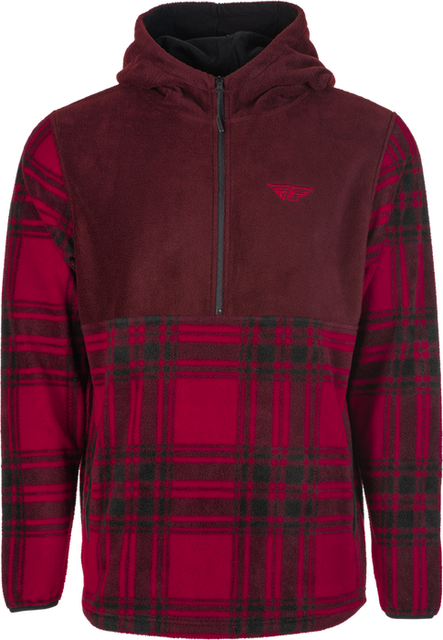 Fly Racing 354-0022X 354-0022X FLY HALF ZIP PULLOVER HOODIE RED PLAID XL