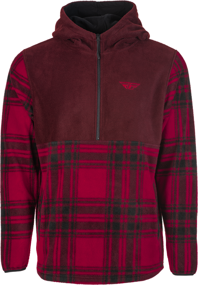 Fly Racing 354-00222X 354-00222X FLY HALF ZIP PULLOVER HOODIE RED PLAID 2X