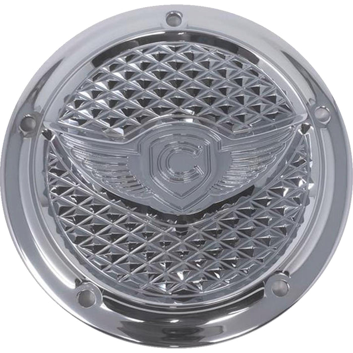 COVINGTONS 1107-0700 C3070-C Derby Cover diamondback - 5-hole - chrome - softail