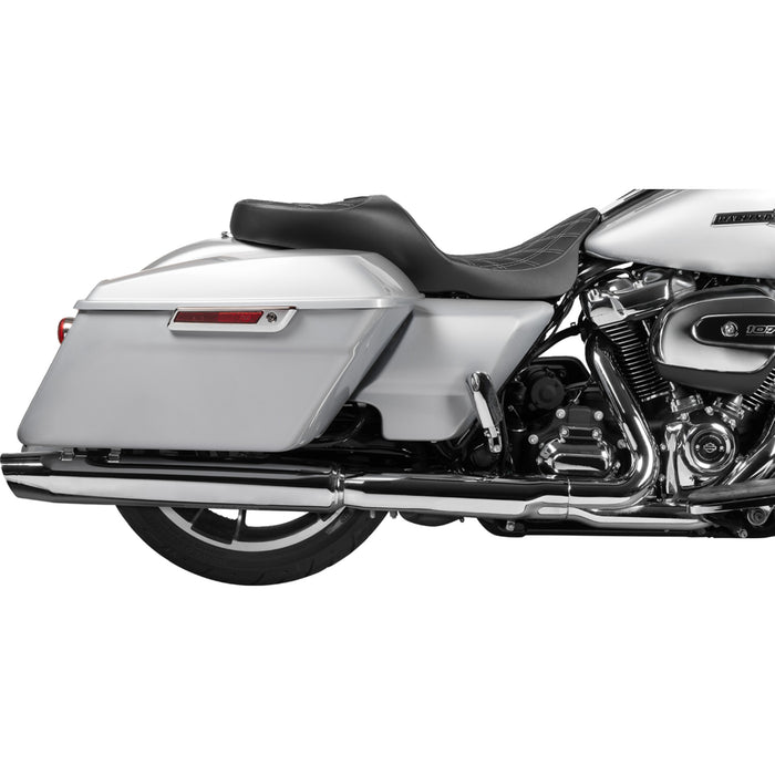DRAG SPECIALTIES SEATS 0801-1981 Extended Reach Freedom Touring Seats Extended Reach Freedom Seat - Vinyl - Double Diamond - Silver Stitch - FLT/FLH '09-'24
