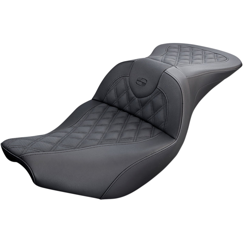 Saddlemen Roadsofa™ Lattice Stitch Seat Without Backrest Black - I14-07-182 For Indian 2014-2025