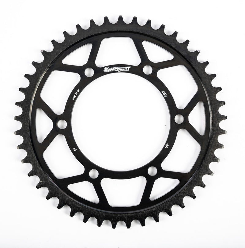 Supersprox 109-48045 RFA-480-45-BLK REAR EDGE SPROCKET STEEL 45T-525 BLK SUZ/YAM
