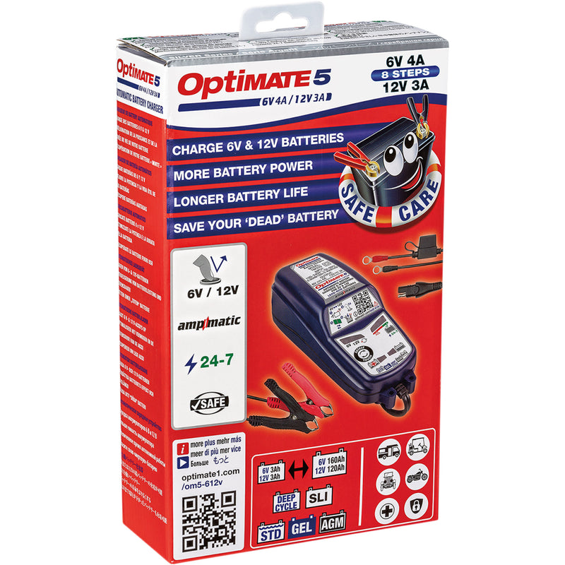 TECMATE 3807-0571 TM-321 Optimate™ 5 Select Silver Battery Charger Battery Charger/Maintainer