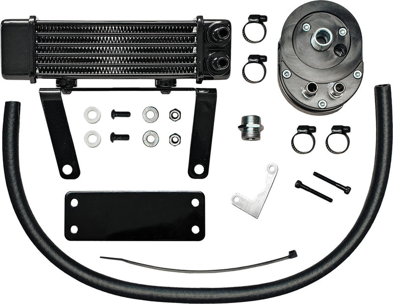 Jagg Lowmount OIL Cooler Black - 750-1290 For Harley Softail 2000-2017