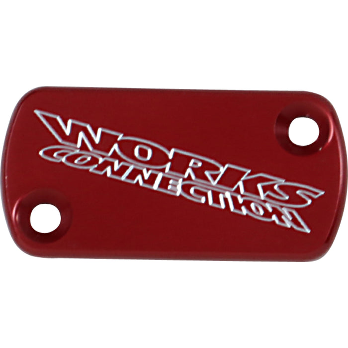 WORKS CONNECTION 21-005 21-005 Anodized Billet Aluminum Front Brake Reservoir Covers Brake Cover - Billet - Red