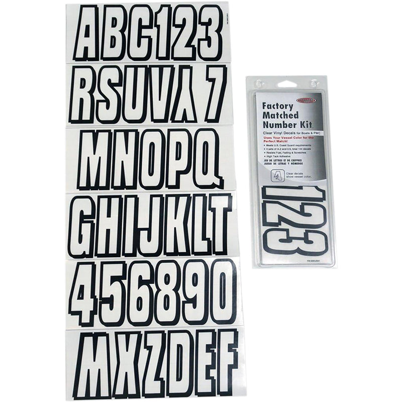 HARDLINE 4320-2110 320 CLBLK Watercraft ID Kit I.D. Sticker Kit - 320 Series - Clear