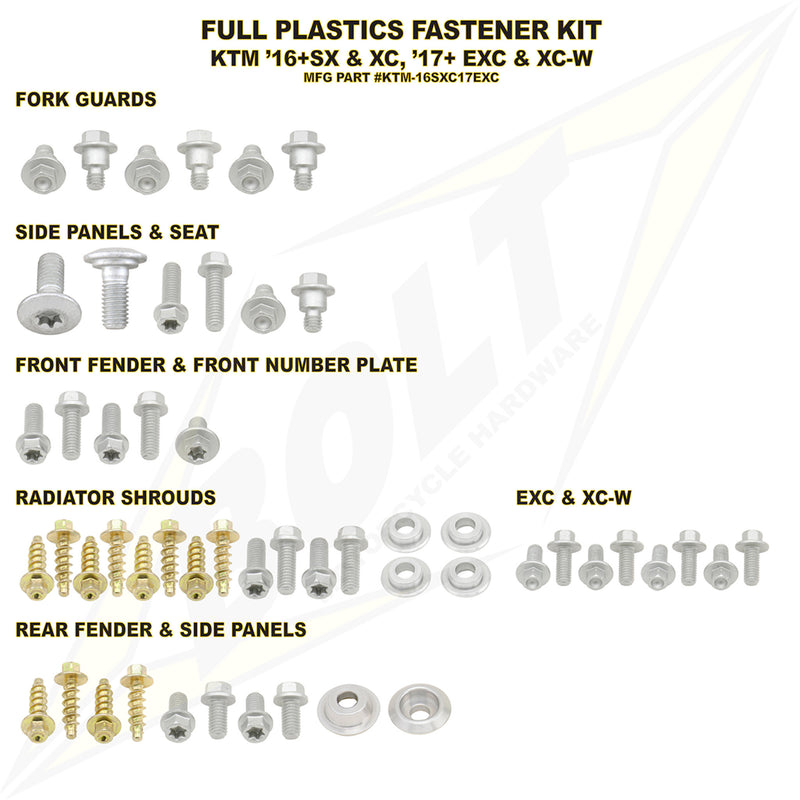 Bolt Body Work Fastener - KTM-16SXC17EXC KTM Dirt Bikes 2016-2019