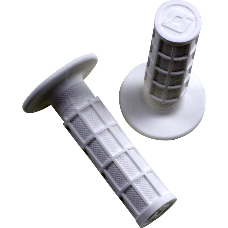 ODI 0630-2580 H02RFSW Ruffian MX Full Waffle Single-Ply Grips Grips - Ruffian - Full-Waffle - White