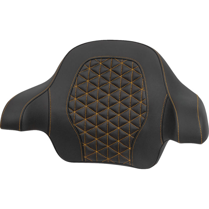 SADDLEMEN 0801-2255 814-07-21107 Tour-Pak® Passenger Pad tri-gripper - gold stitch - flh/flt '14-'25