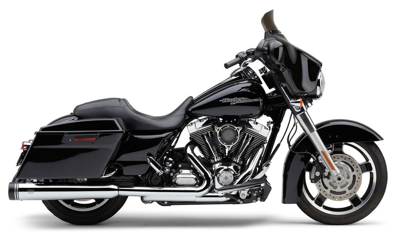 Cobra 4.5" Groove TIP Slip-ON Chrome FLH FLT - 6290 For Harley Touring 1995-2016