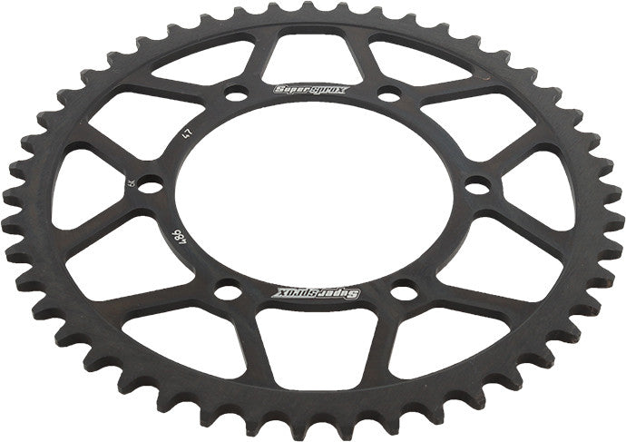 Supersprox Rear Sprocket Steel 47T-520 Black - RFE-486-47-BLK For Husqvarna TC 65 2018-2021 | KTM SX 65 2012-2022 | Yamaha R3 2015-2017