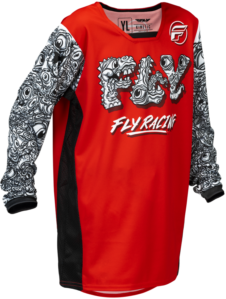Fly Racing 379-526YL 379-526YL YOUTH KINETIC MUTANT JERSEY RED/WHITE ...