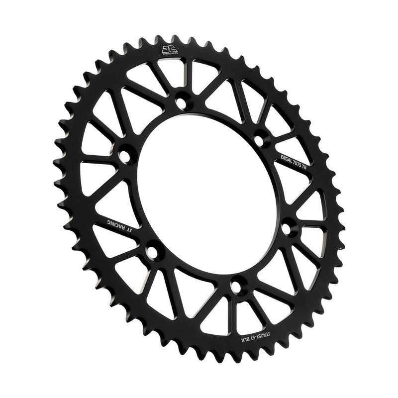 JT Sprockets Rear Racelite Sprocket Alum 51T-520 Black - JTA251.51BLK Yamaha Dirt Bikes 1999-2023
